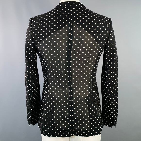 HAIDER ACKERMANN Size 42 Black White Polka Dot Viscose Sport Coat - Picture 4 of 8
